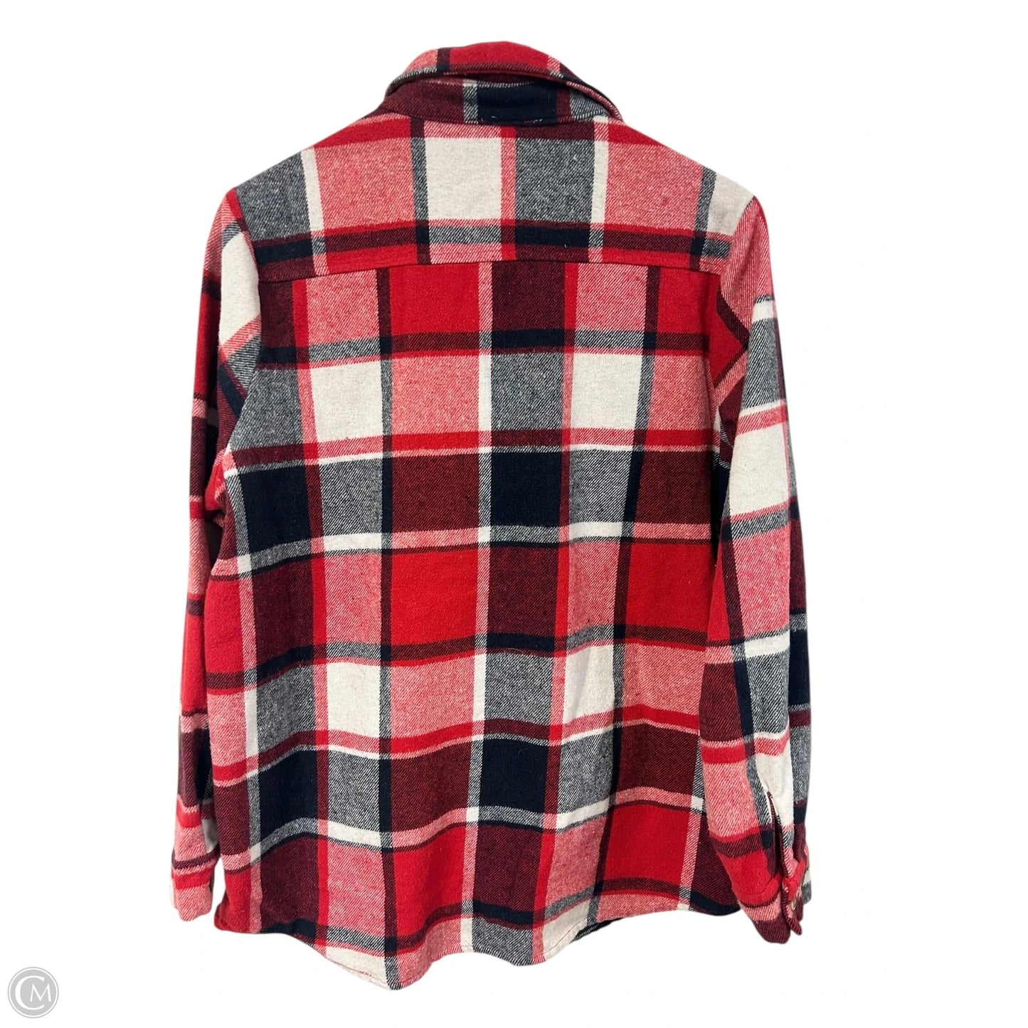 Jacket Shirt By Cme In Blue & Red & White, Size: L