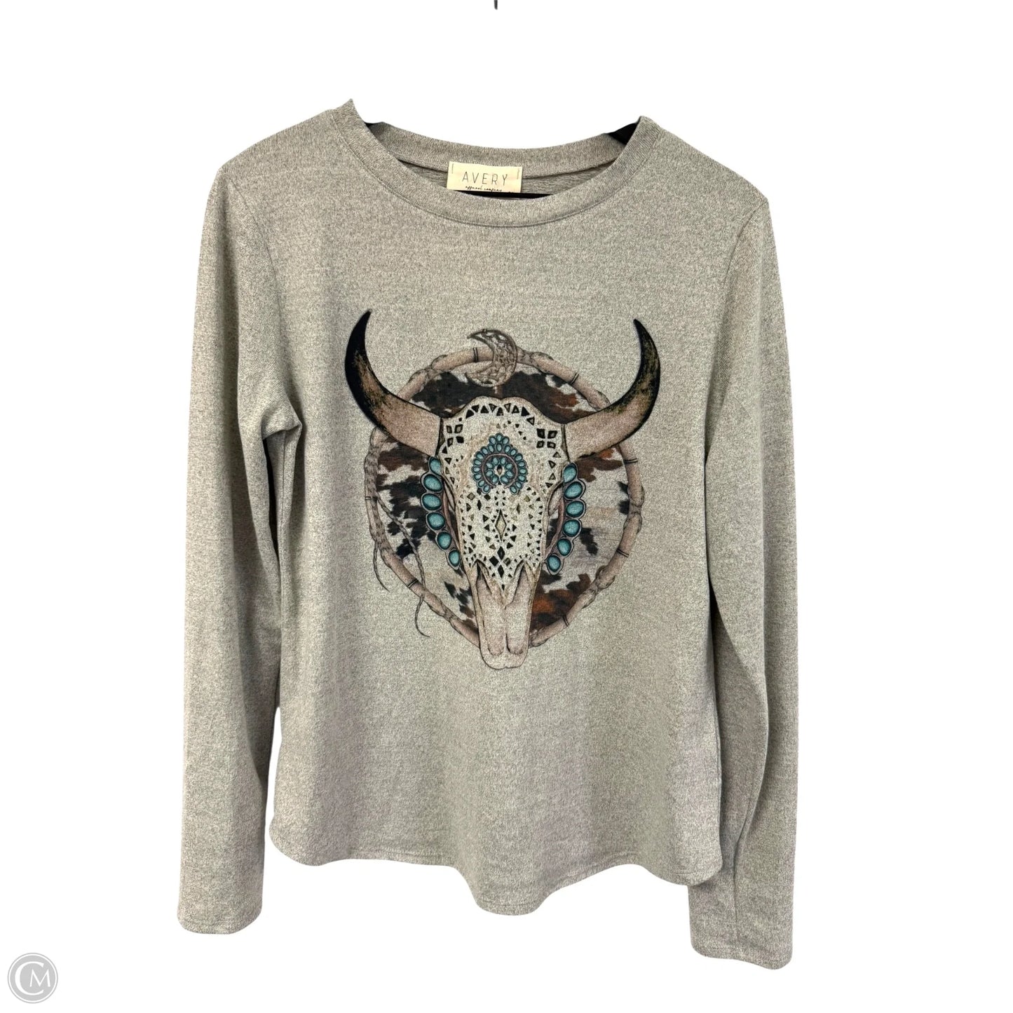 Top Long Sleeve By Clothes Mentor In Grey, Size: L