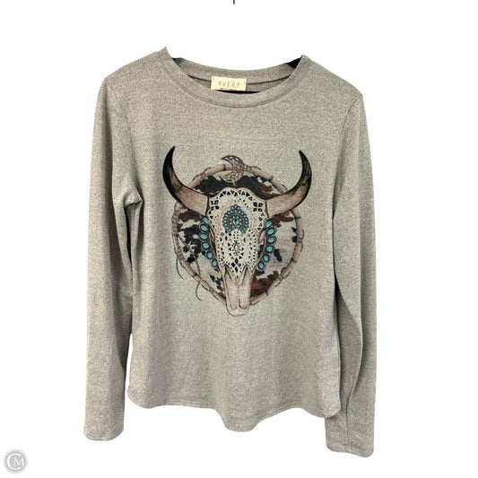 Top Long Sleeve By Clothes Mentor In Grey, Size: L