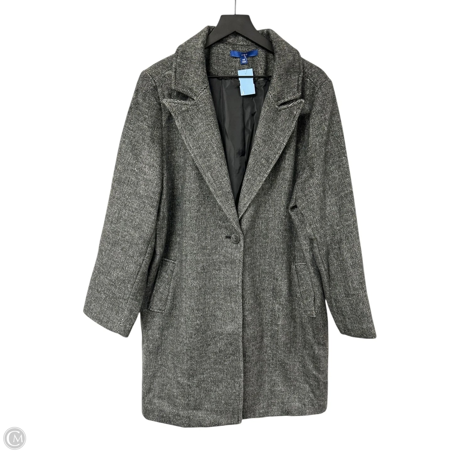 Coat Peacoat By Apt 9 In Grey, Size: Xxl
