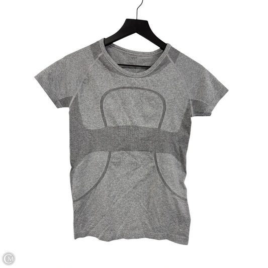 Athletic Top Short Sleeve By Lululemon In Grey, Size: S