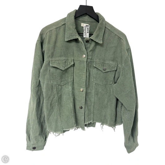 Jacket Shirt By Pol In Green, Size: L
