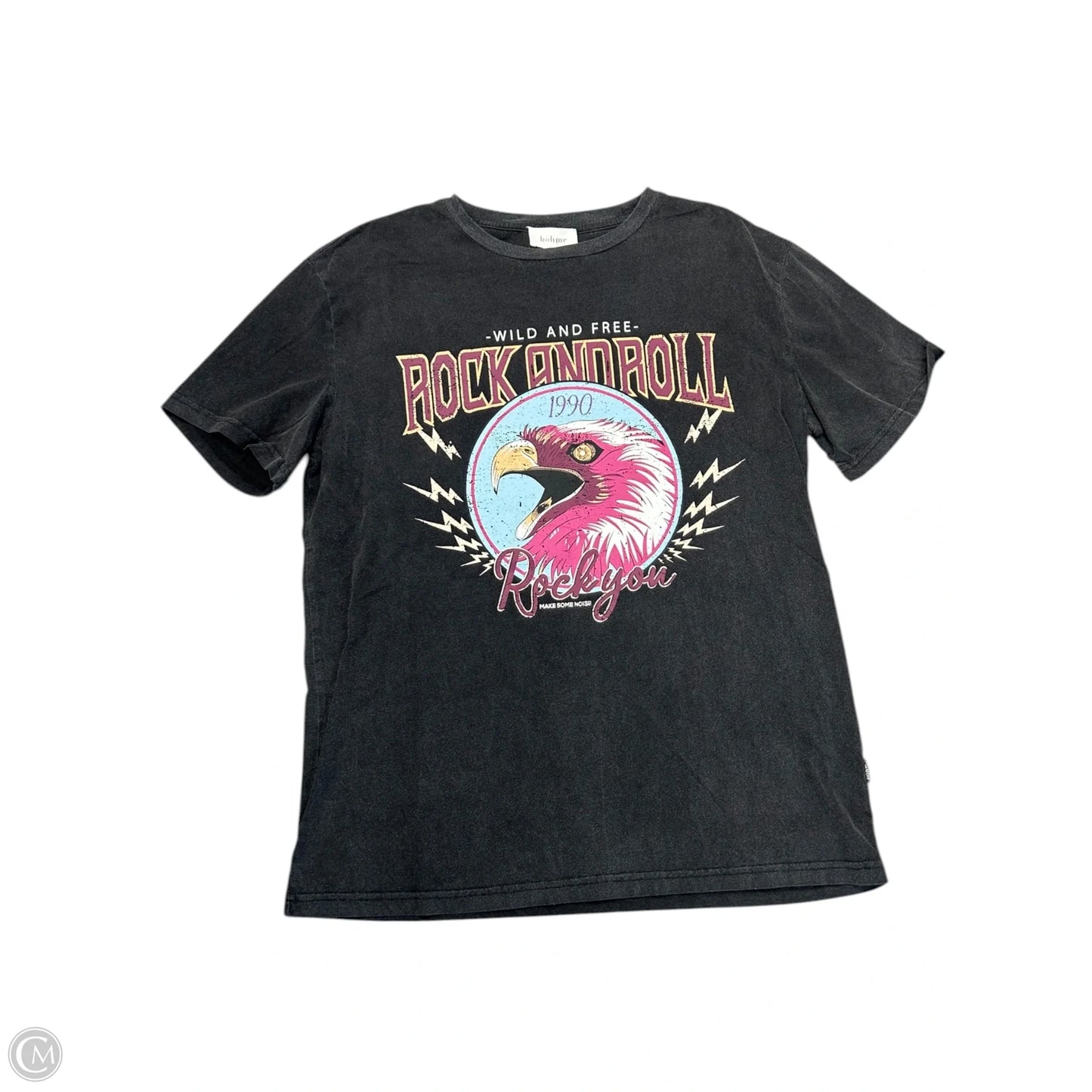 Top Short Sleeve By Bohme In Black, Size: S