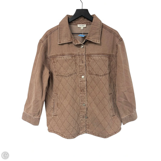 Jacket Denim By Ee Some In Peach, Size: M