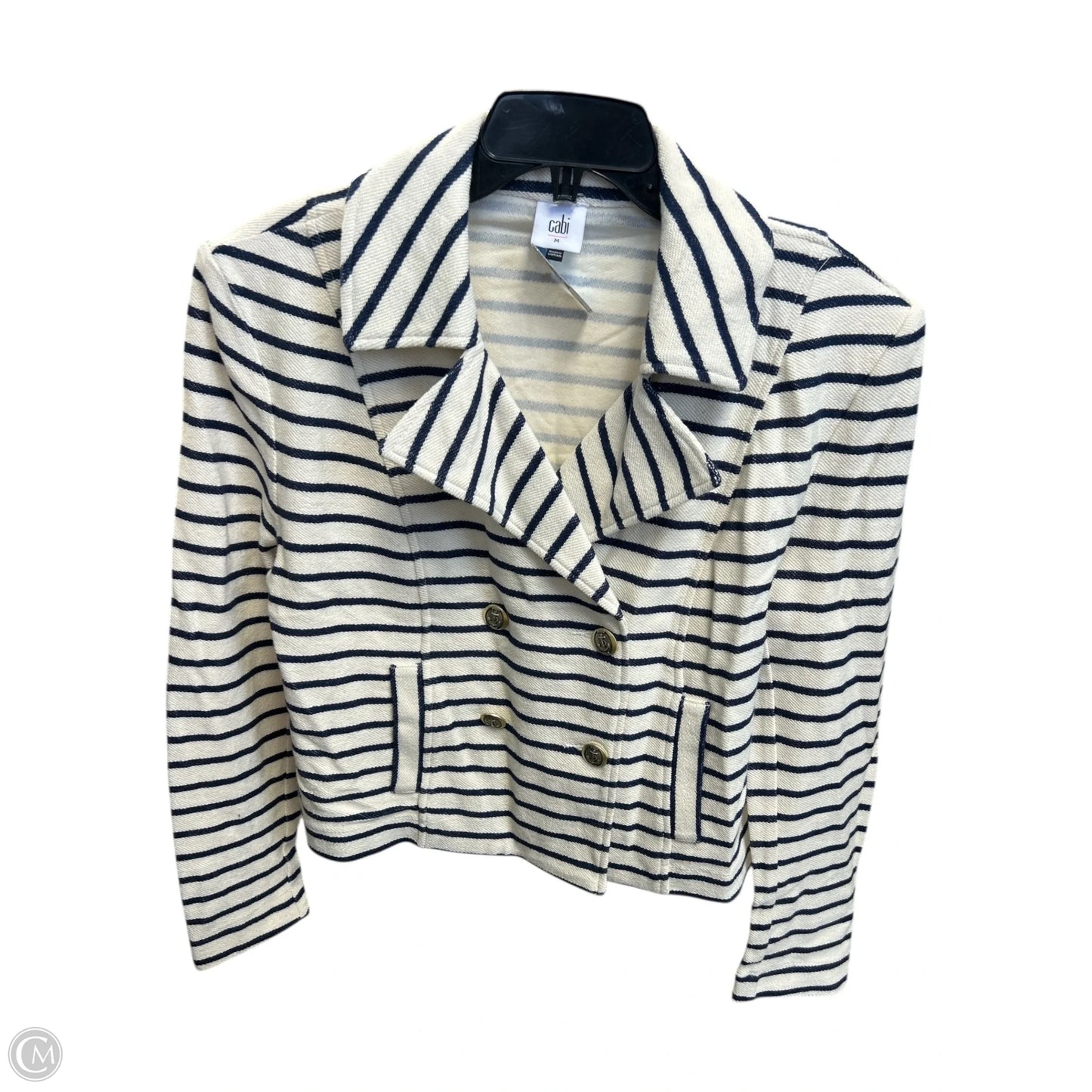 Blazer By Cabi In Blue & Cream, Size: M