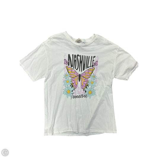 Top Short Sleeve Basic By Clothes Mentor In Cream, Size: M