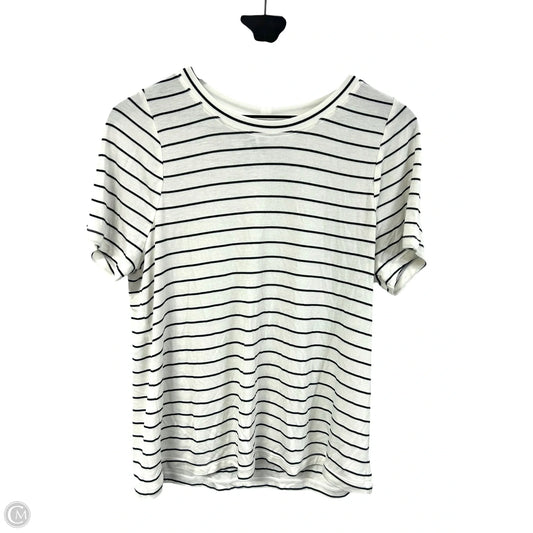 Top Short Sleeve By Cabi In Black & Cream, Size: M
