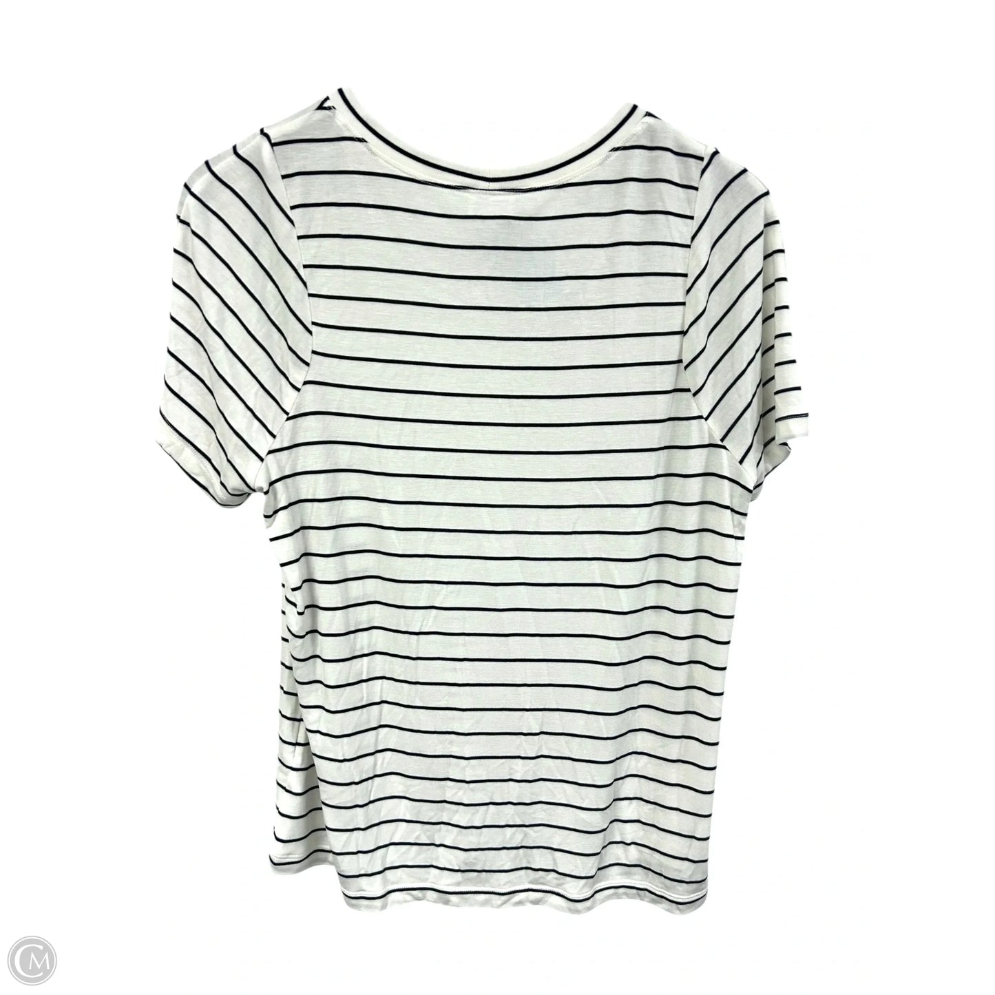 Top Short Sleeve By Cabi In Black & Cream, Size: M