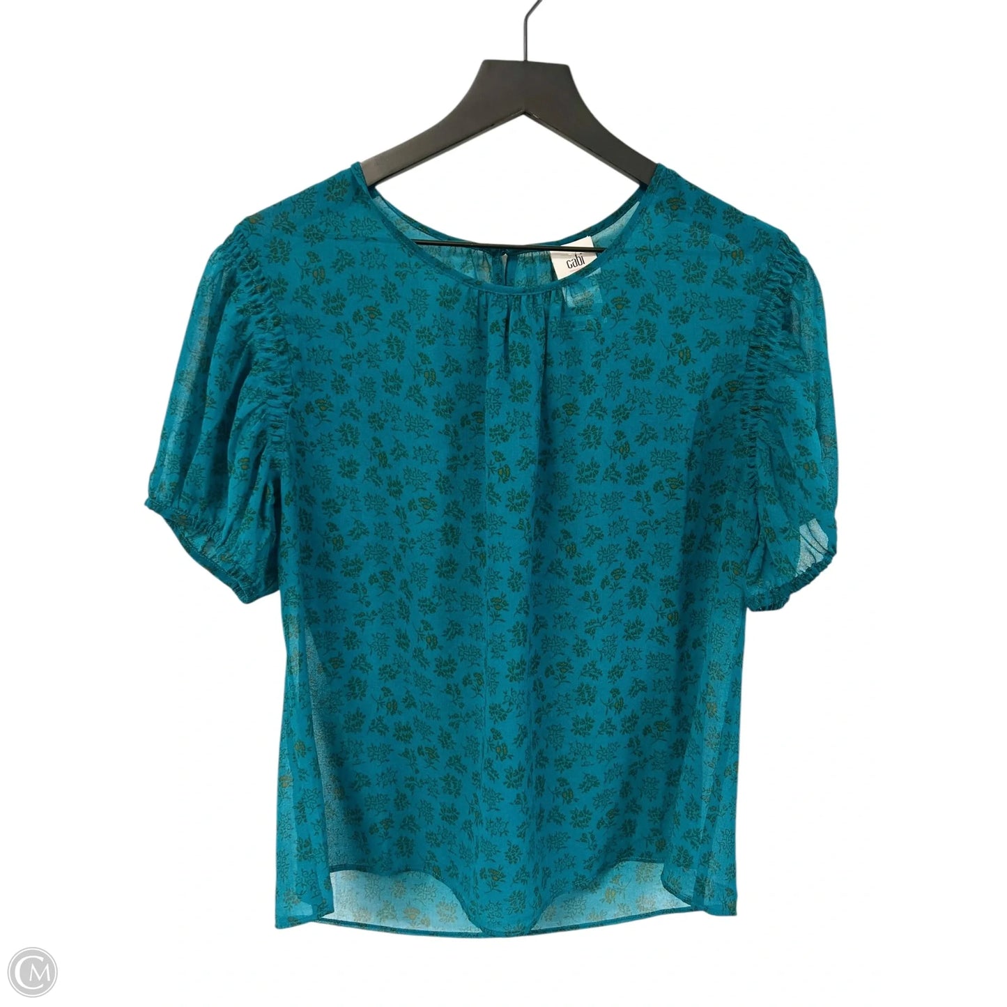 Top Short Sleeve By Cabi In Teal, Size: M