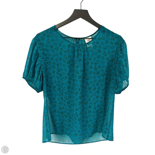 Top Short Sleeve By Cabi In Teal, Size: M