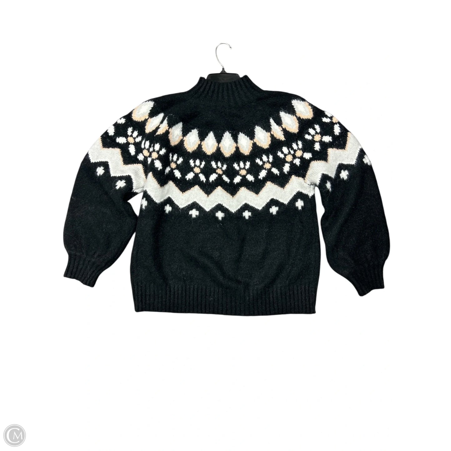 Sweater By In Loom In Black & Cream, Size: L