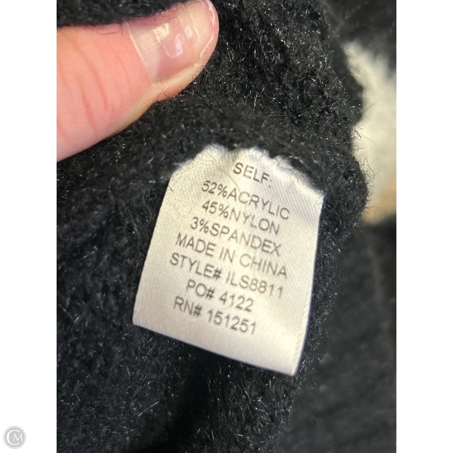 Sweater By In Loom In Black & Cream, Size: L