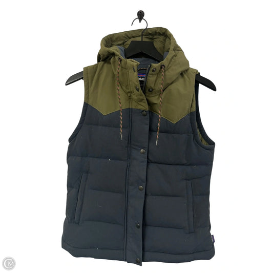 Vest Puffer & Quilted By Patagonia In Blue & Green, Size: S