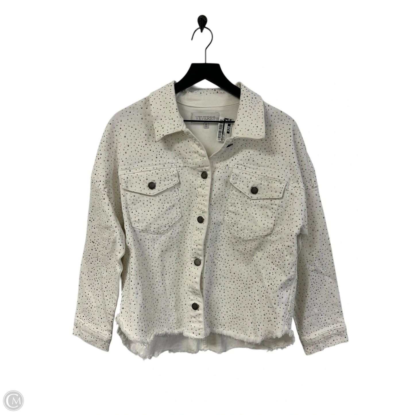Jacket Denim By Veveret In White Denim, Size: M