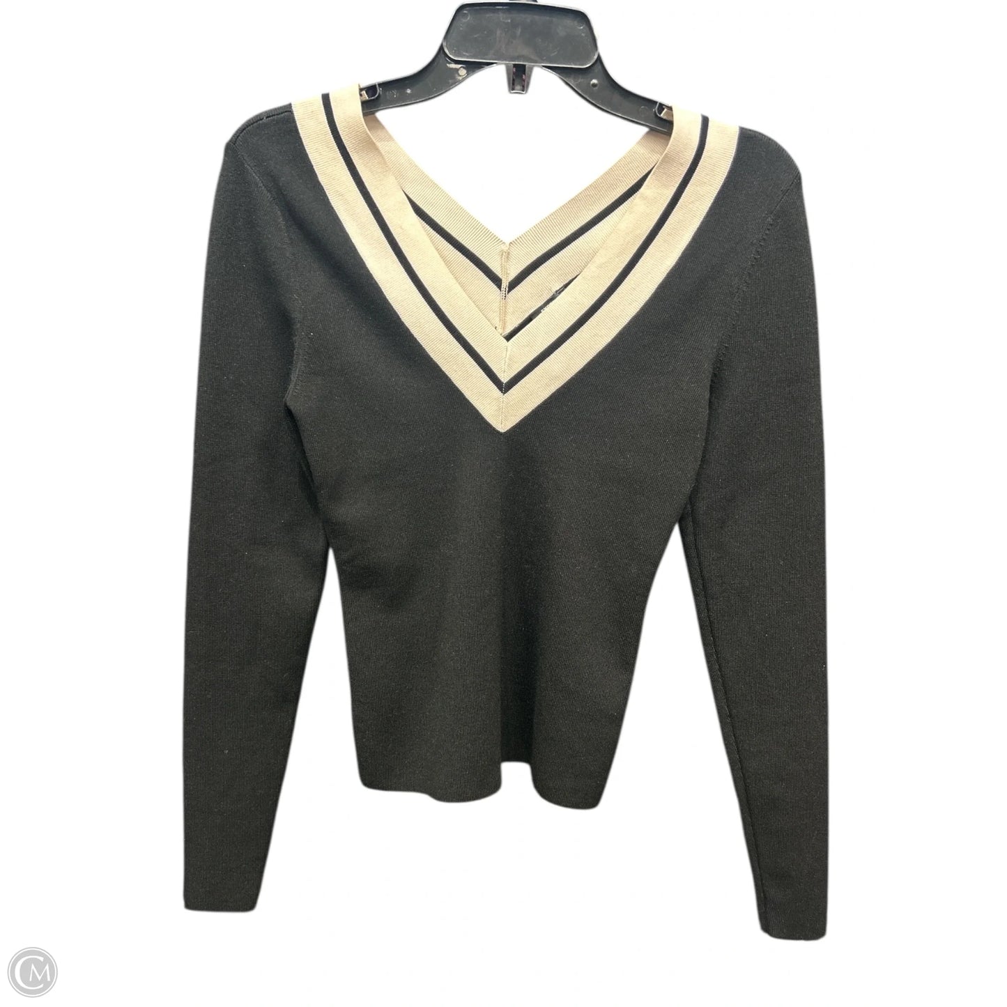 Top Long Sleeve By Express In Black & Cream, Size: Xs