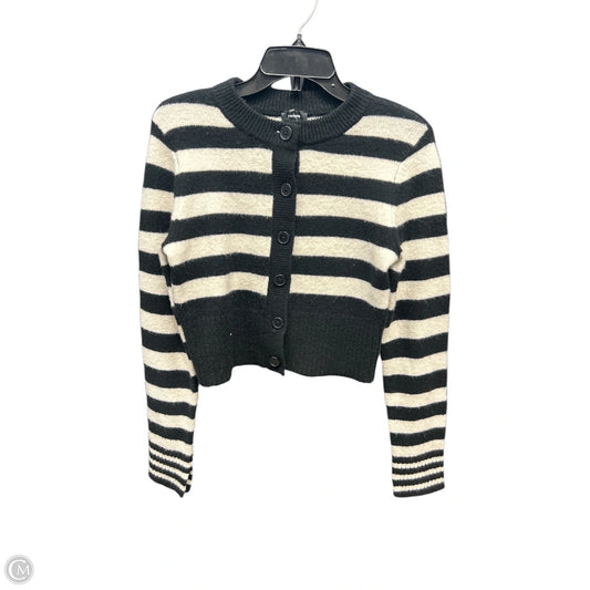 Sweater Cardigan By Express In Black & Cream, Size: Xs