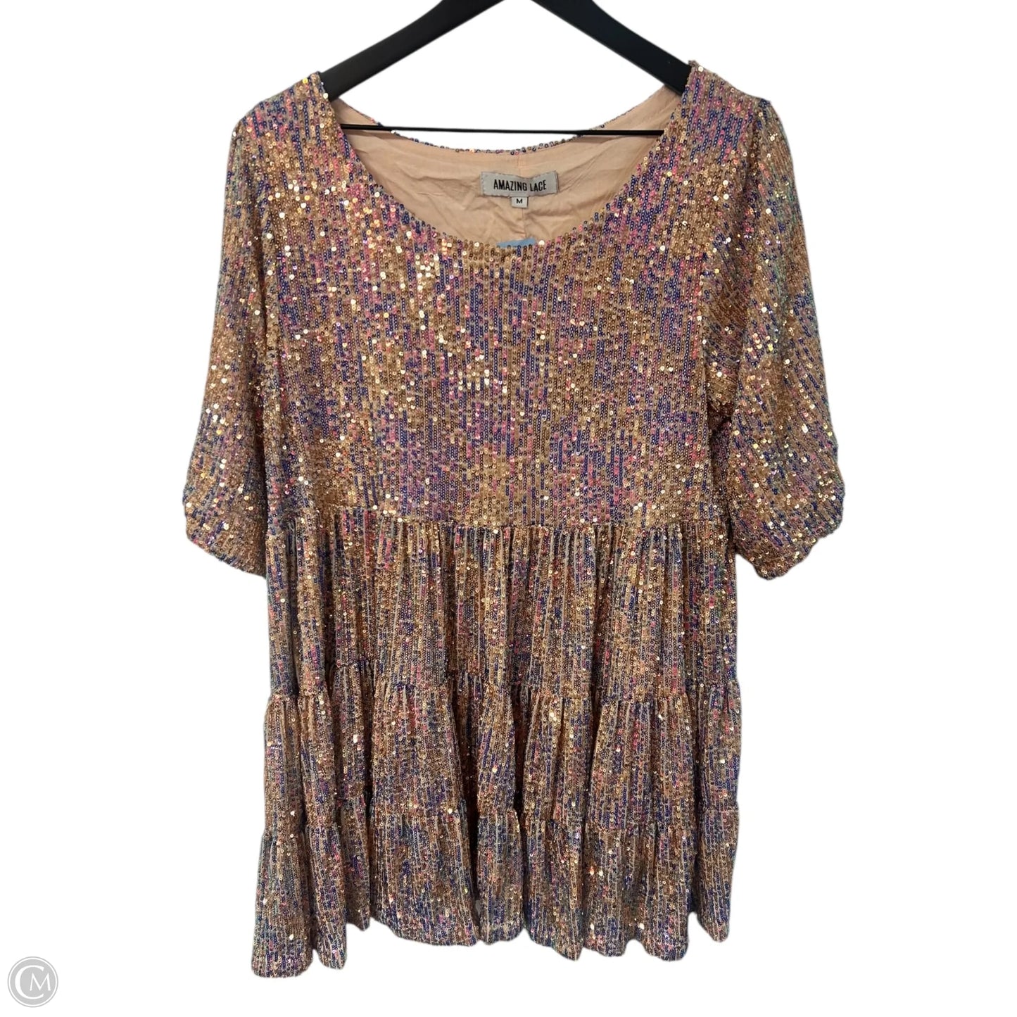 Dress Party Short By Cmb In Blue & Gold, Size: M