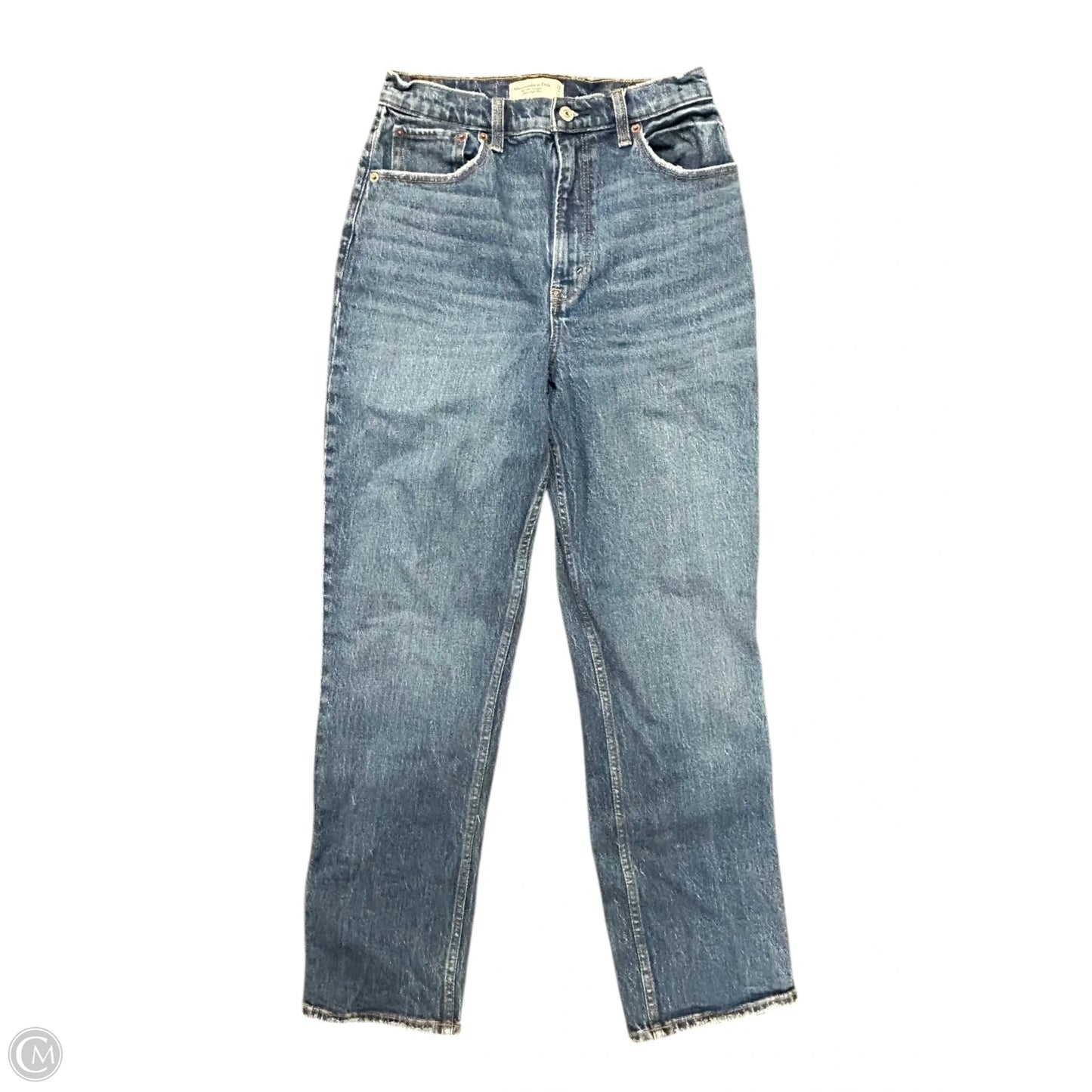Jeans Straight By Abercrombie And Fitch In Blue Denim, Size: 6