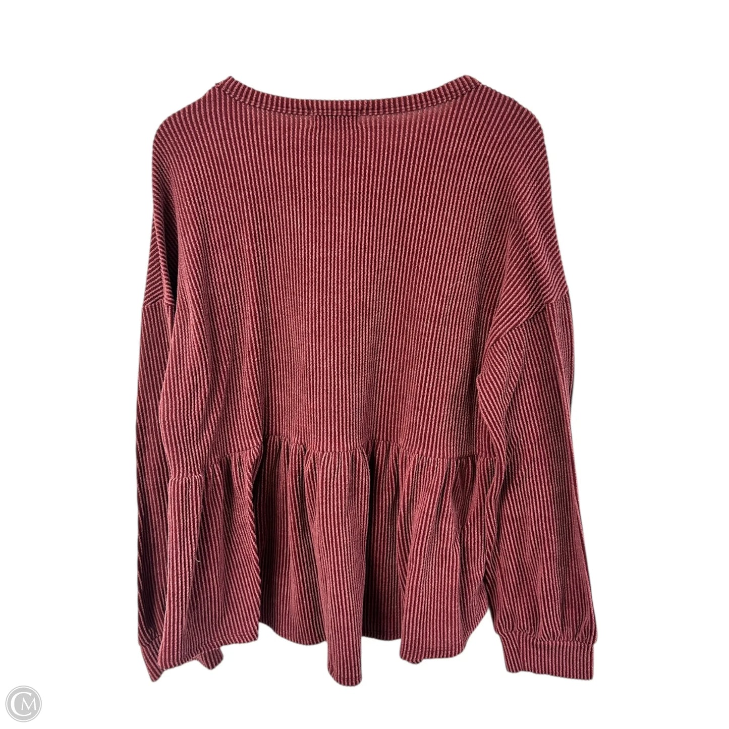 Top Long Sleeve By The Nines In Red, Size: L