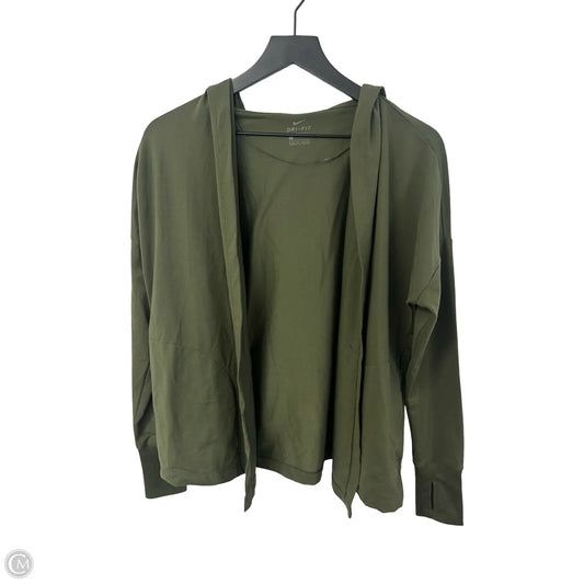 Athletic Top Long Sleeve Hoodie By Nike Apparel In Green, Size: S