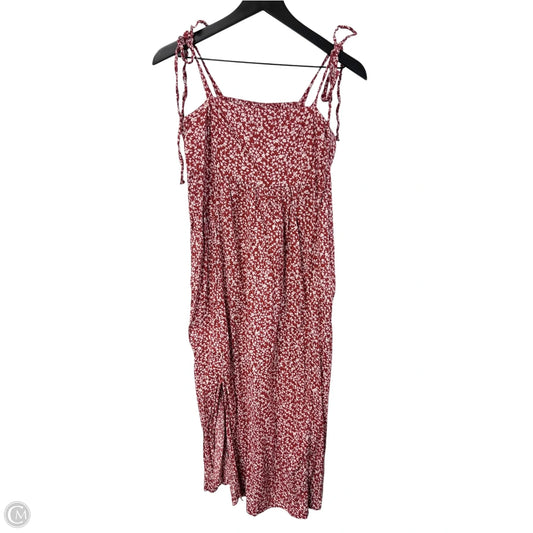 Dress Casual Midi By Old Navy In Orange & White, Size: M