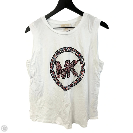 Top Sleeveless Designer By Michael Kors In White, Size: Xl