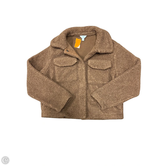 Jacket Faux Fur & Sherpa By Time And Tru In Brown, Size: M