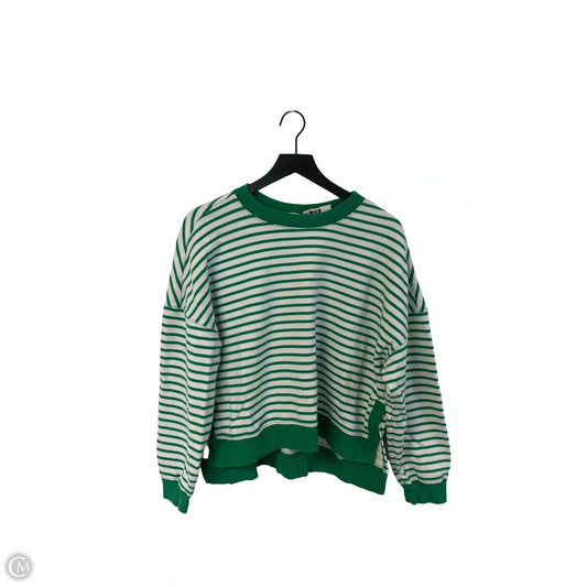 Sweatshirt Crewneck By Z Supply In Green & White, Size: M
