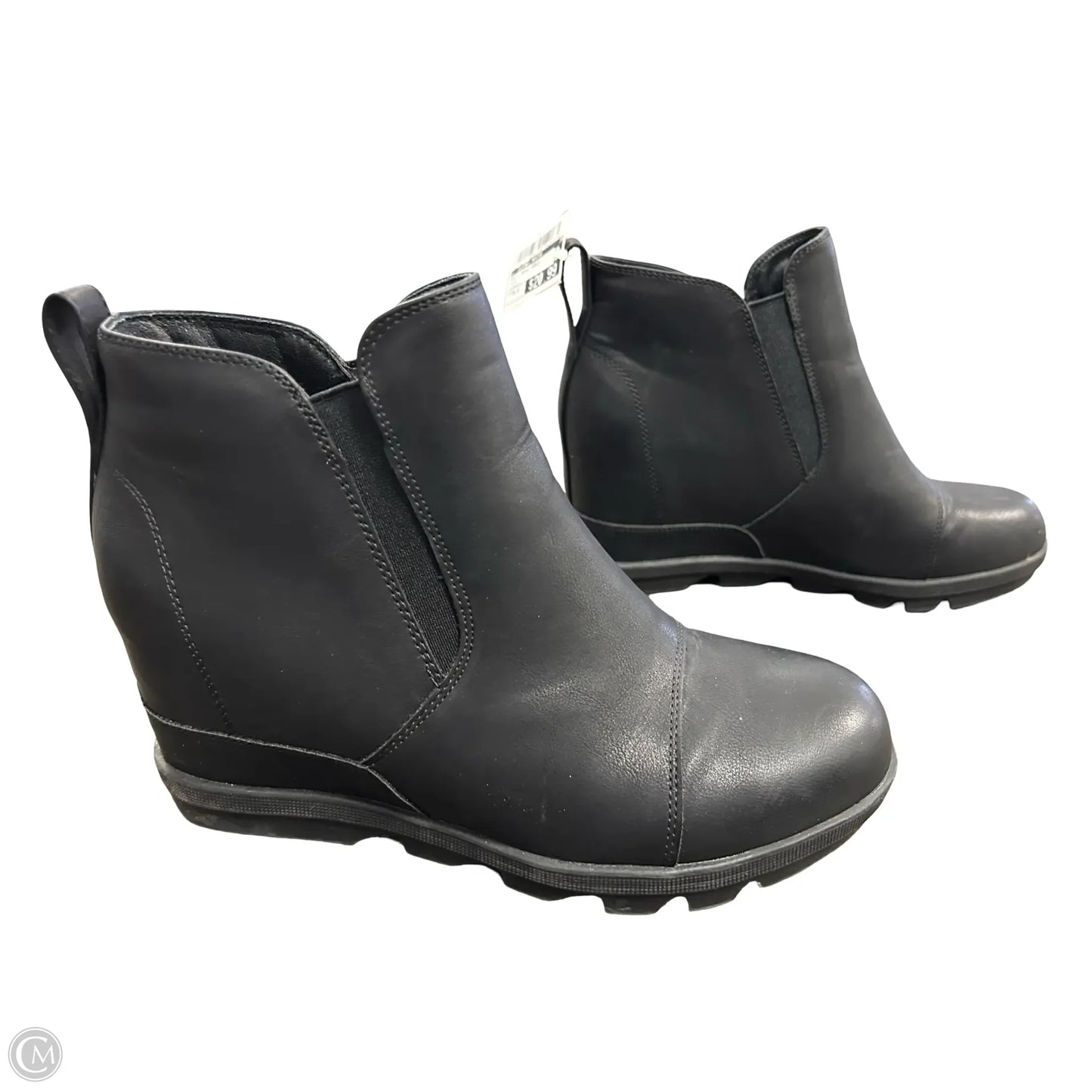 Boots Ankle Heels By Clothes Mentor In Black, Size: 9.5