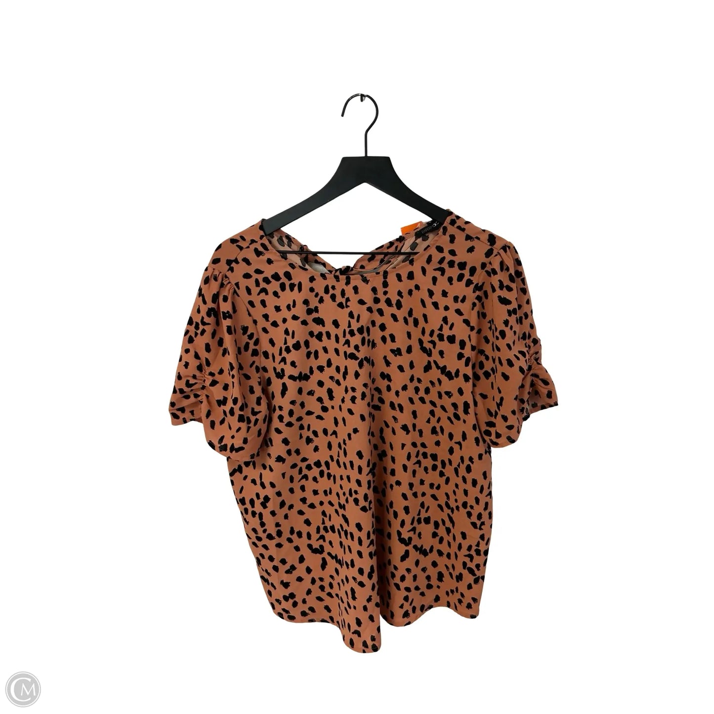Top Short Sleeve By Cme In Black & Orange, Size: M