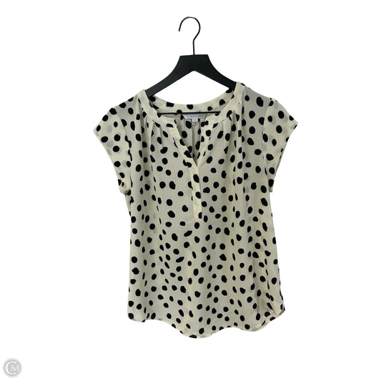 Top Short Sleeve By 41 Hawthorn In Black & Cream, Size: M