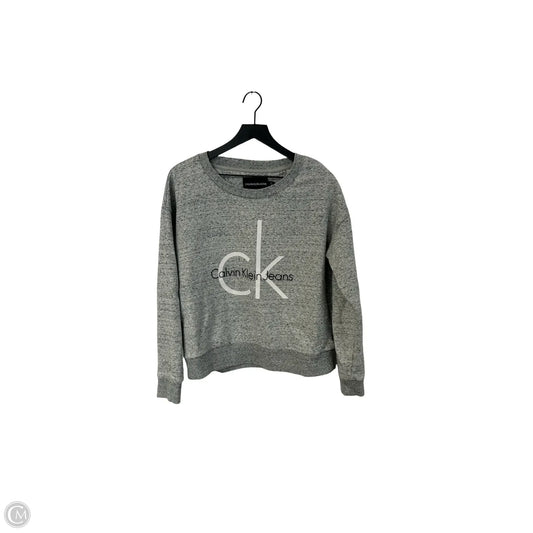 Sweatshirt Crewneck By Calvin Klein In Grey, Size: L