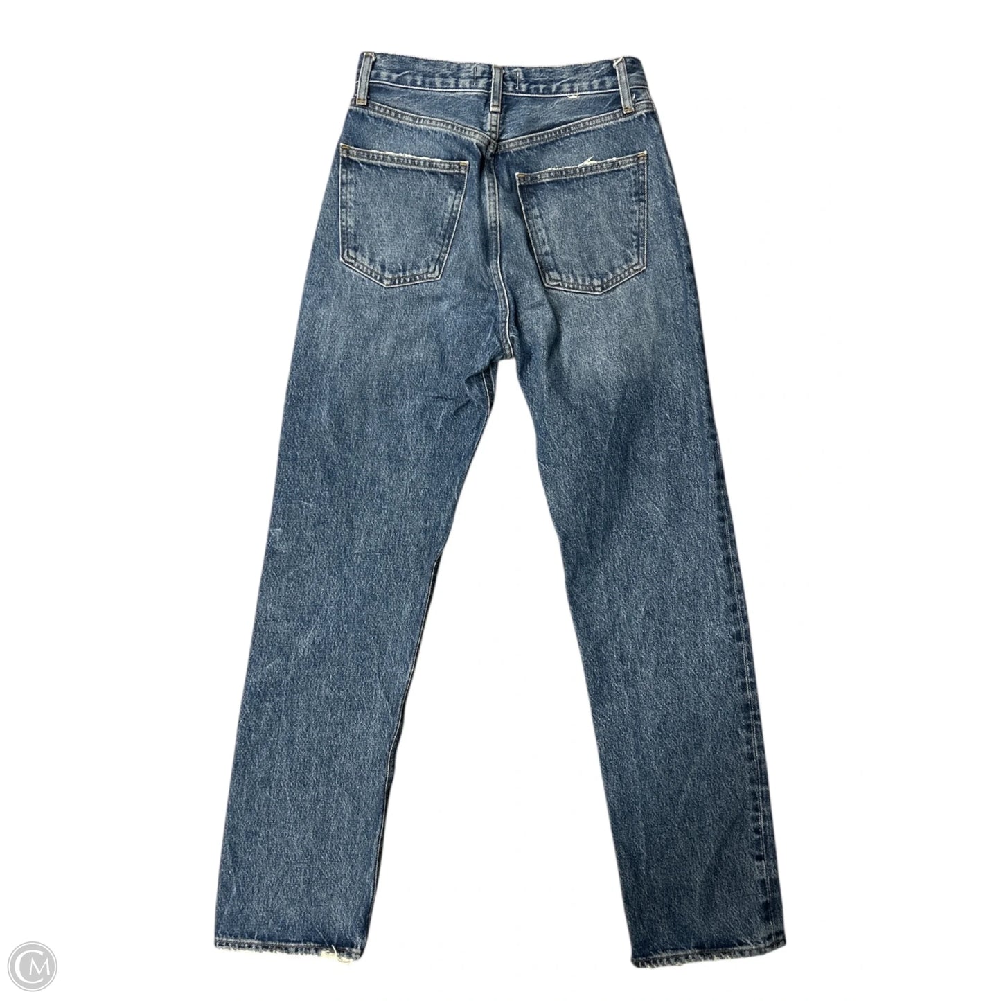Jeans Straight By Agolde In Blue Denim, Size: 0