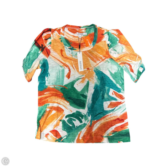 Top Short Sleeve By Chicos In Multi-colored, Size: S