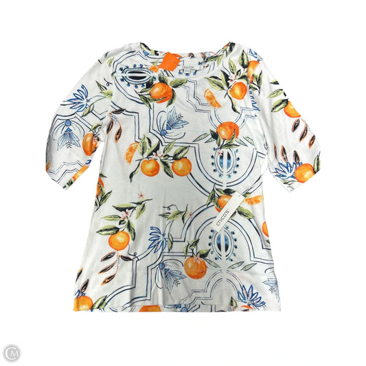 Top 3/4 Sleeve By Chicos In Multi-colored, Size: S