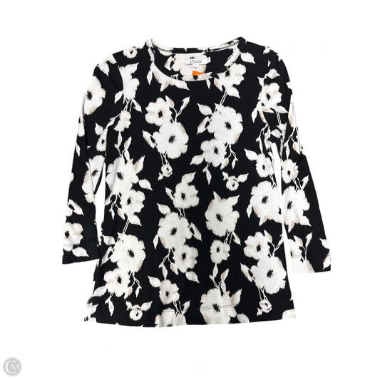 Top Long Sleeve By Chicos In Black & White, Size: S