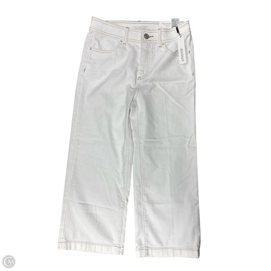 Jeans Cropped By Chicos In White Denim, Size: 4
