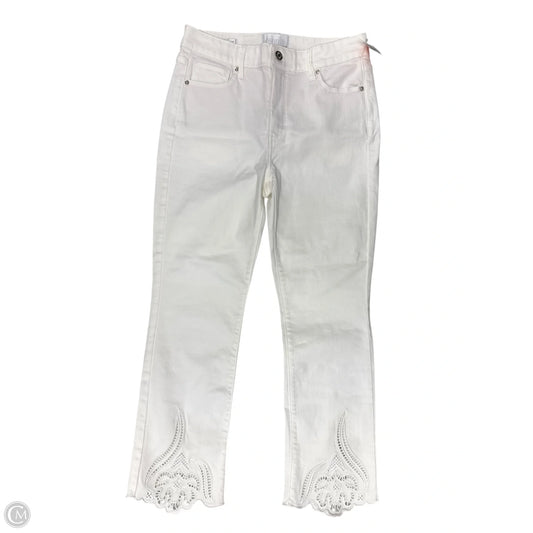 Jeans Cropped By White House Black Market In White Denim, Size: 4