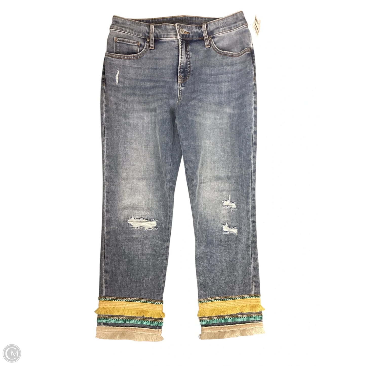 Jeans Straight By Chicos In Blue Denim, Size: 2