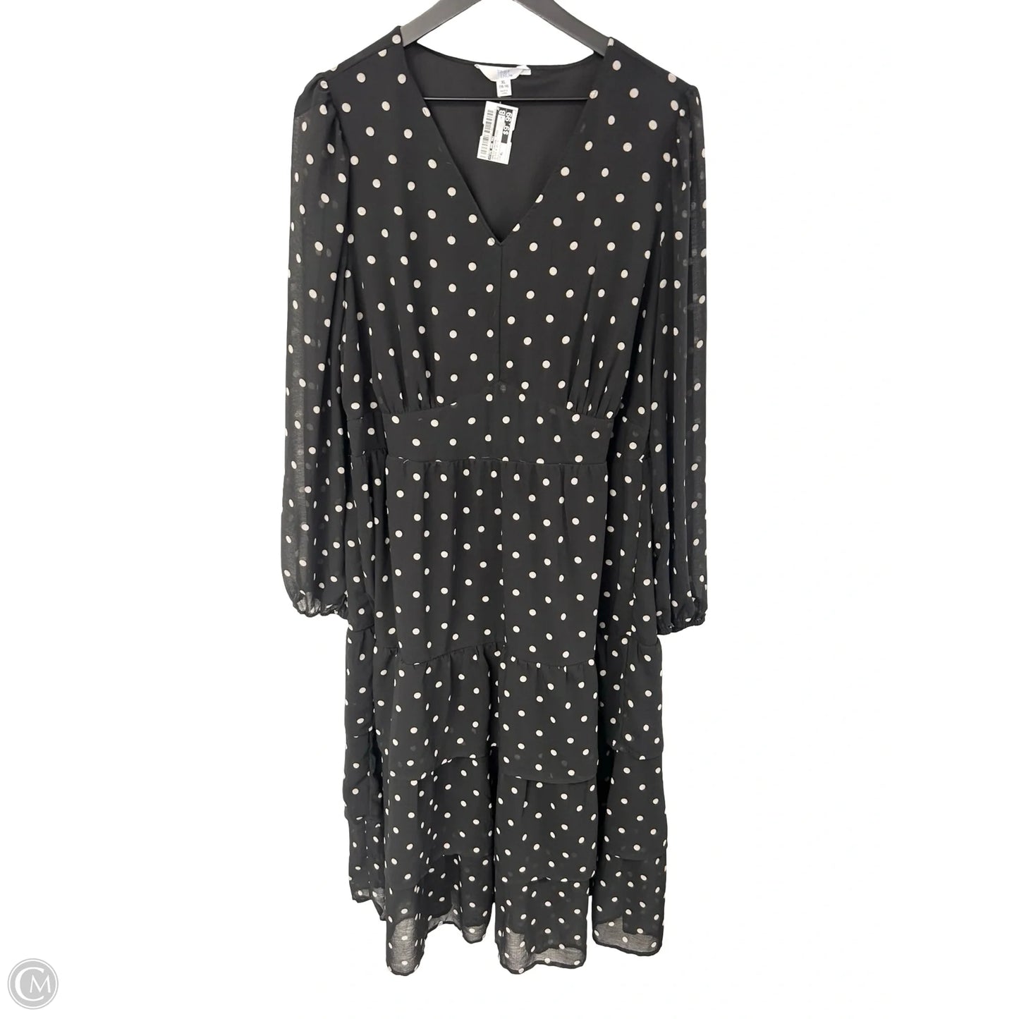 Dress Casual Midi By Time And Tru In Black & White, Size: Xl