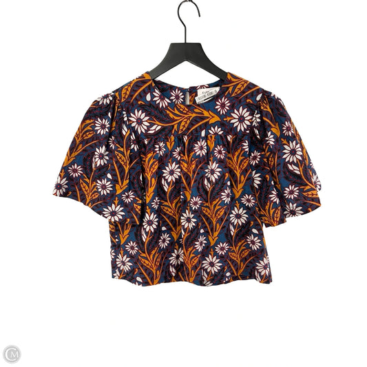 Top Short Sleeve By Evereve In Blue & Yellow, Size: Xs