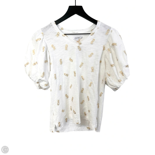 Top Short Sleeve By Chicos In White, Size: S