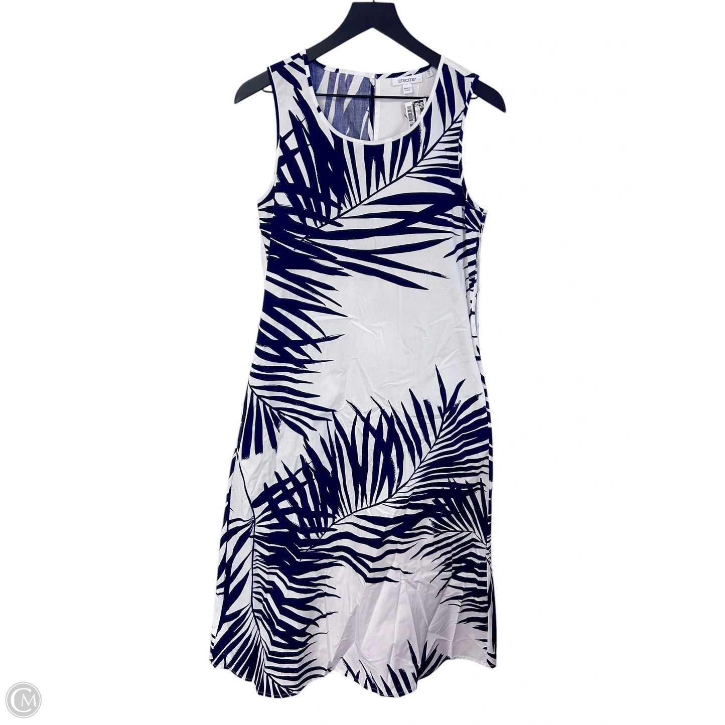 Dress Casual Maxi By Chicos In Blue & White, Size: 2