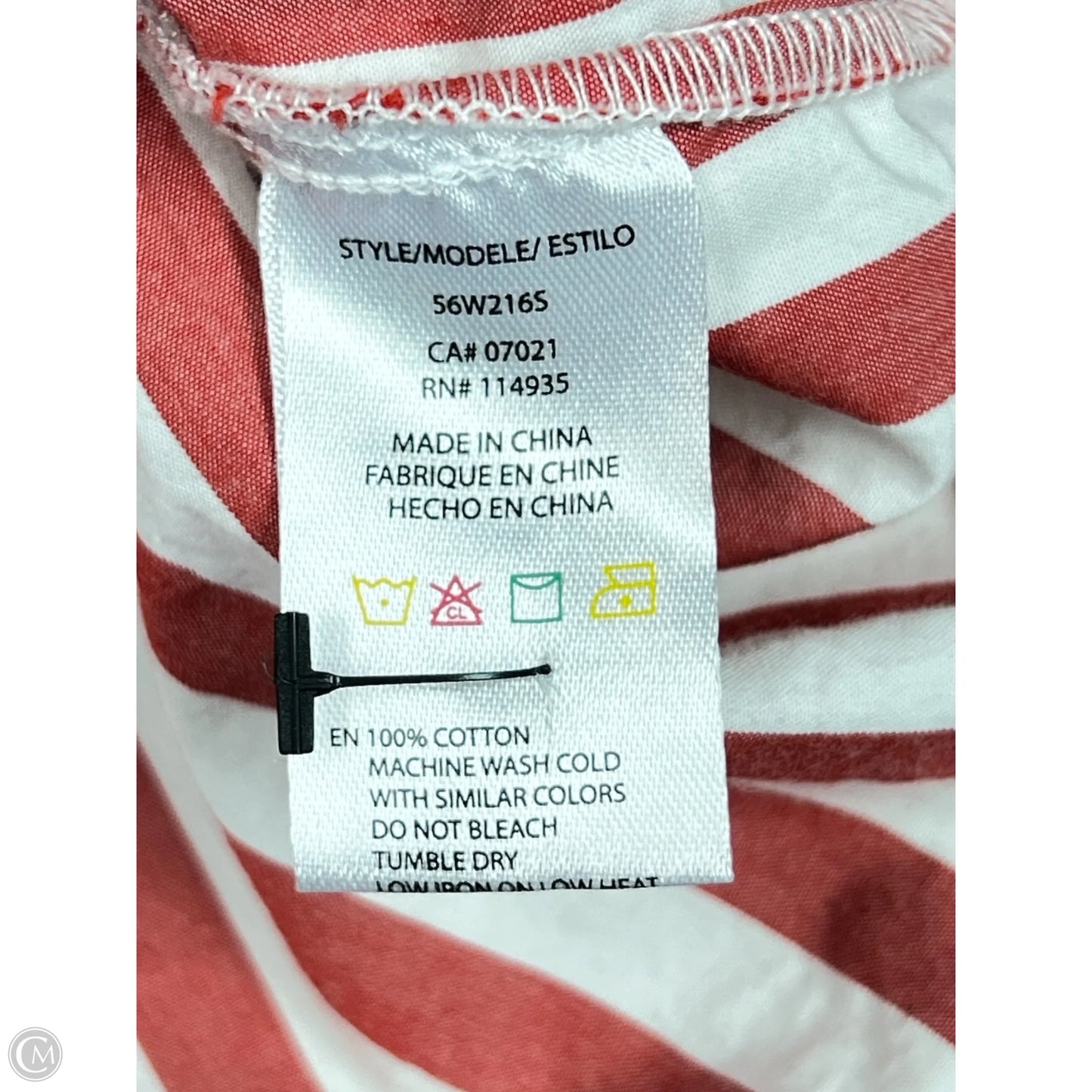 Blouse 3/4 Sleeve By Rd Style In Red & White, Size: L