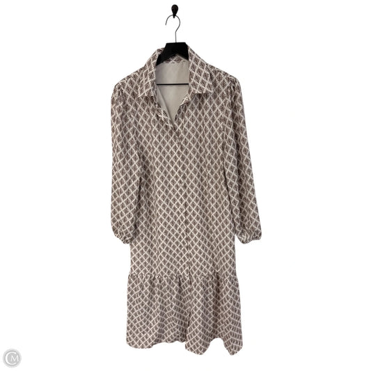 Dress Casual Maxi By Cme In Brown & White, Size: L