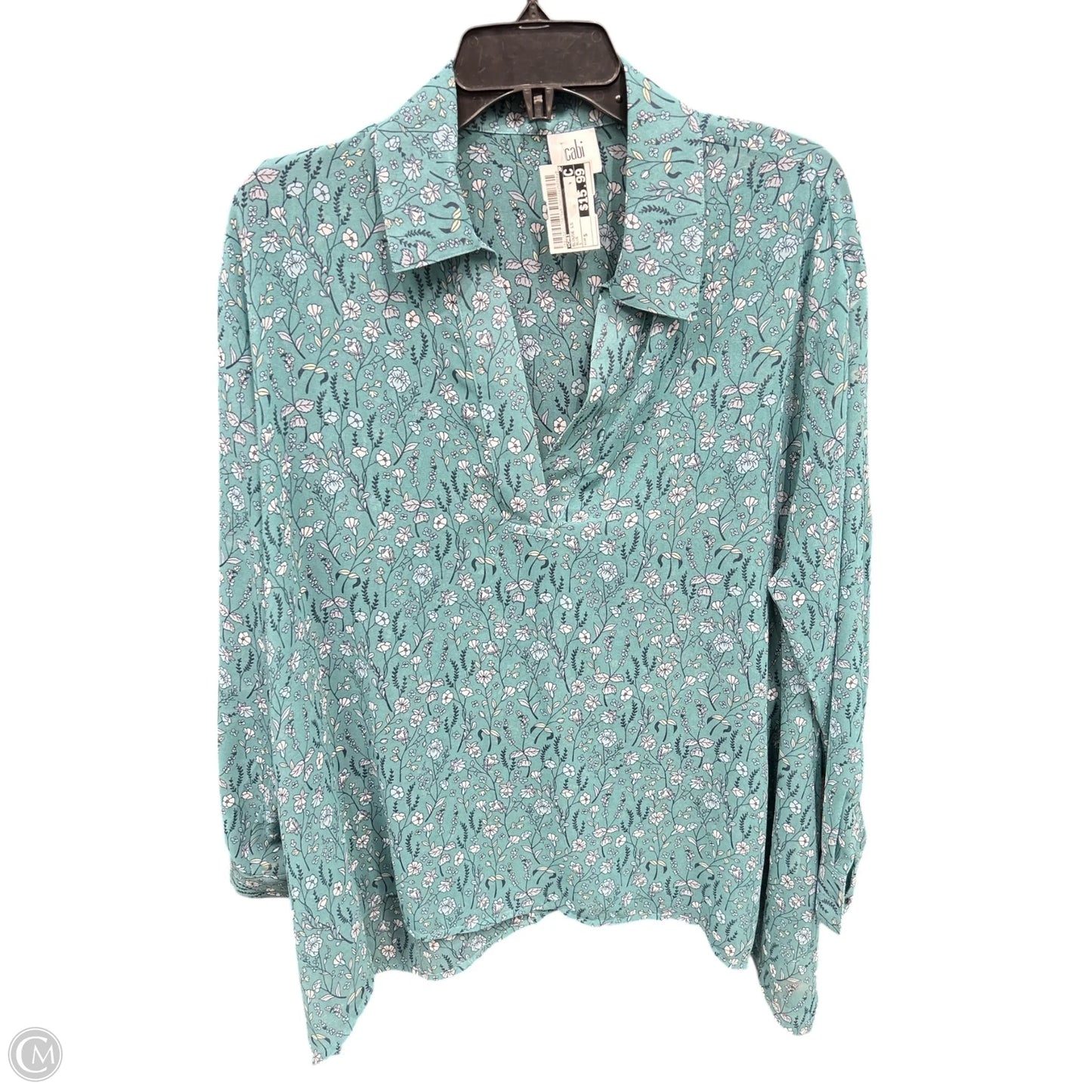 Blouse Long Sleeve By Cabi In Blue, Size: S