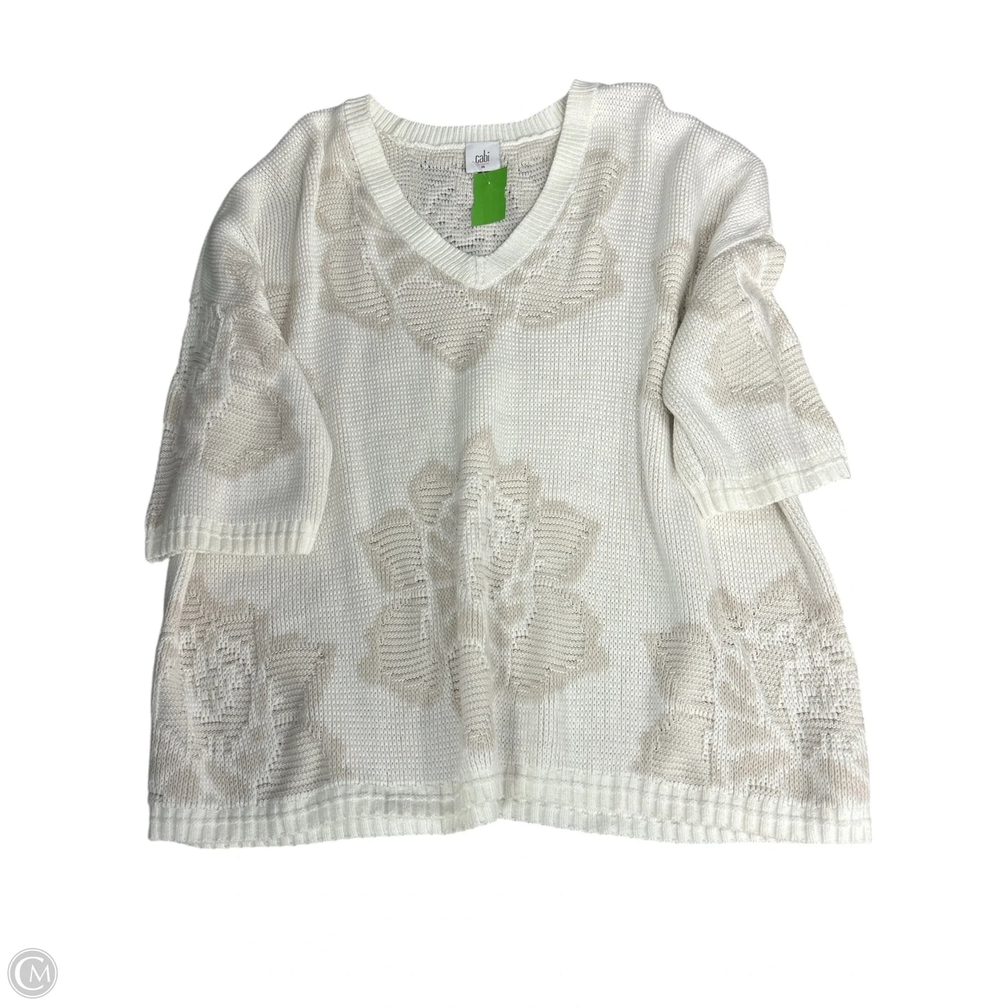 Sweater By Cabi In Cream & Tan, Size: M