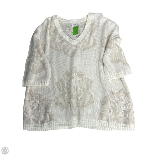 Sweater By Cabi In Cream & Tan, Size: M