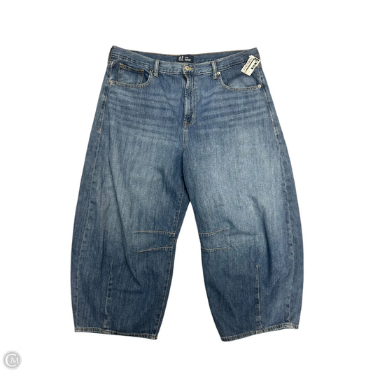 Jeans Wide Leg By Gap In Blue Denim, Size: 16