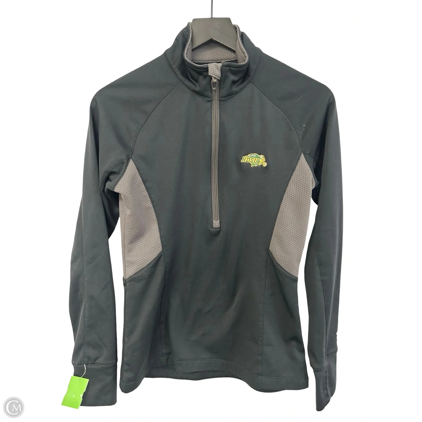 Athletic Top Long Sleeve Collar By Under Armour In Black, Size: S